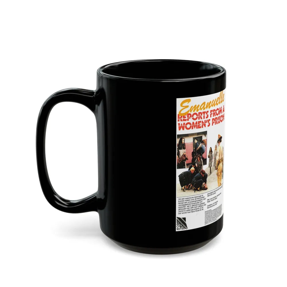 EMANUELLE REPORTS FROM A WOMENS PRISON (VHS COVER) - Black Coffee Mug-Go Mug Yourself