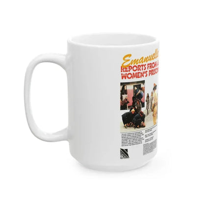 EMANUELLE REPORTS FROM A WOMENS PRISON (VHS COVER) - White Coffee Mug - Go Mug Yourself