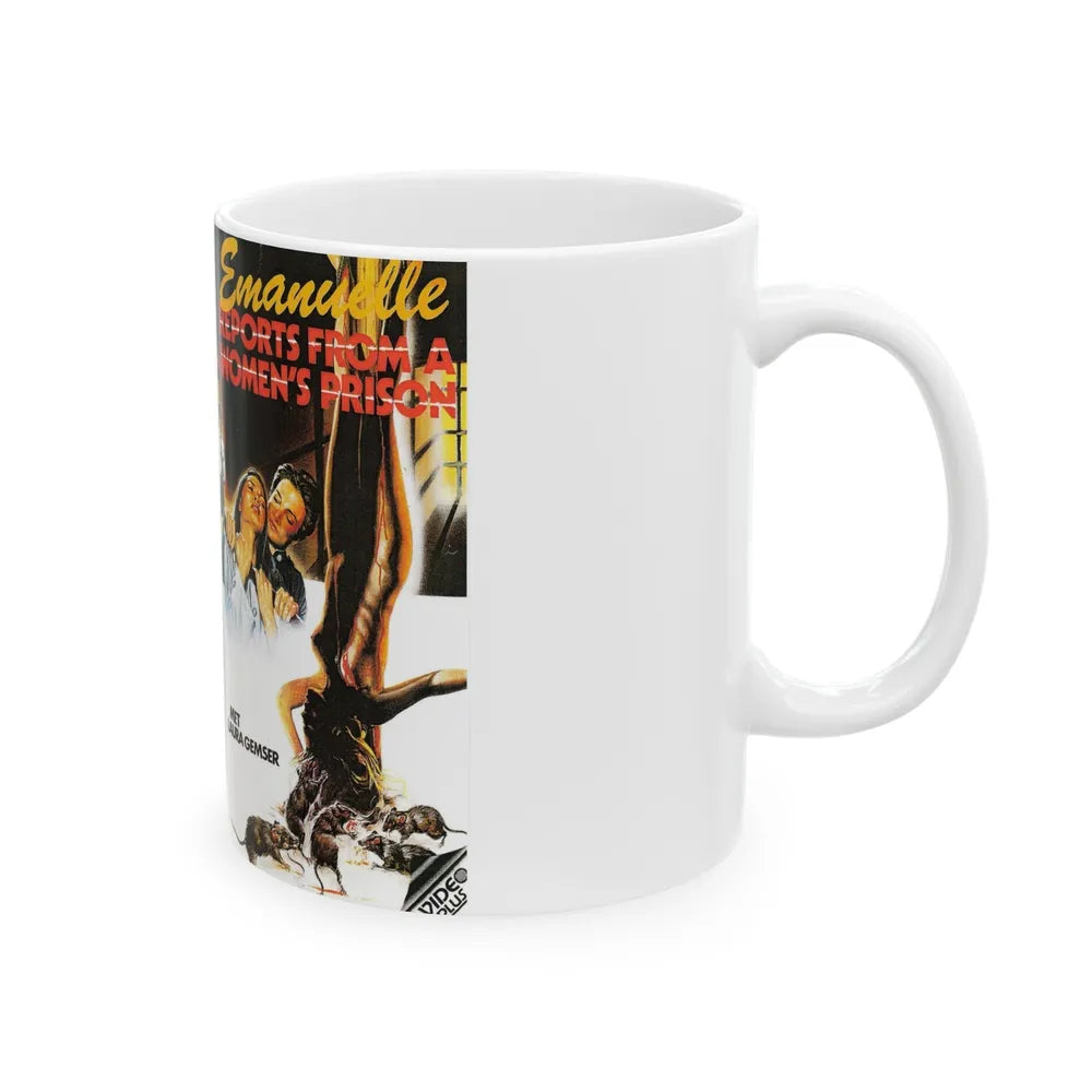 EMANUELLE REPORTS FROM A WOMENS PRISON (VHS COVER) - White Coffee Mug-Go Mug Yourself