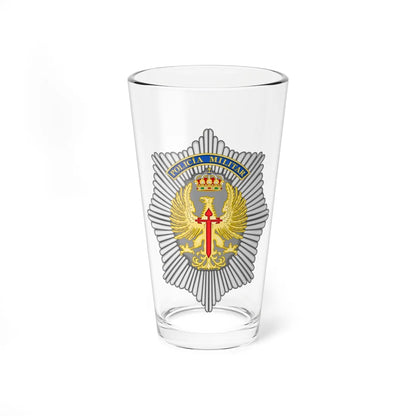 Emblem and Badge of the Spanish Army Military Police (Spain) (Coat of Arms) Pint Glass 16oz 16oz - Go Mug Yourself