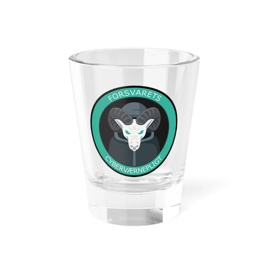 Emblem for Cyber-conscription Denmark (Denmark) (Coat of Arms) Shot Glass 1.5oz 1.5oz - Go Mug Yourself