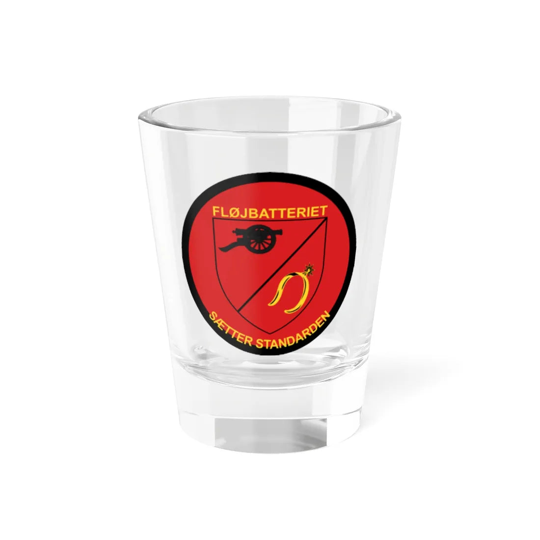 Emblem for the 1-I-DAR (Denmark) (Coat of Arms) Shot Glass 1.5oz 1.5oz - Go Mug Yourself