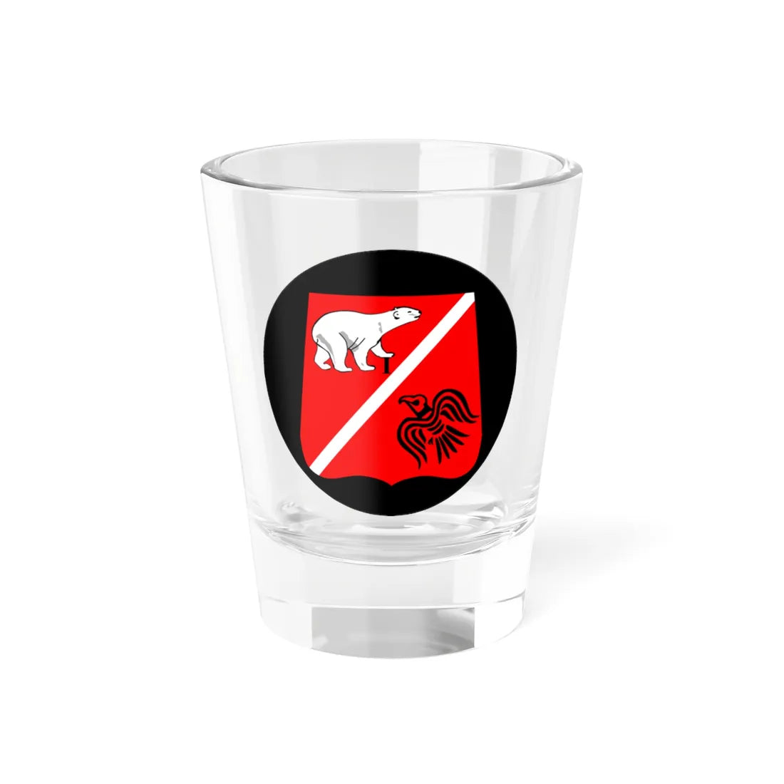 Emblem for the 1-I-GHR (Denmark) (Coat of Arms) Shot Glass 1.5oz 1.5oz - Go Mug Yourself