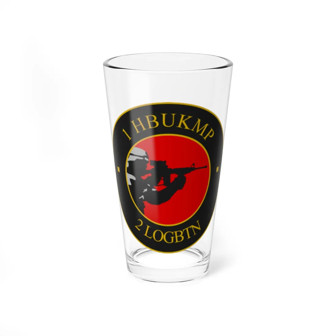 Emblem for the 1-II-TRR (Denmark) (Coat of Arms) Pint Glass 16oz 16oz - Go Mug Yourself