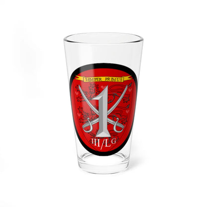 Emblem for the 1-III-LG (Denmark) (Coat of Arms) Pint Glass 16oz 16oz - Go Mug Yourself