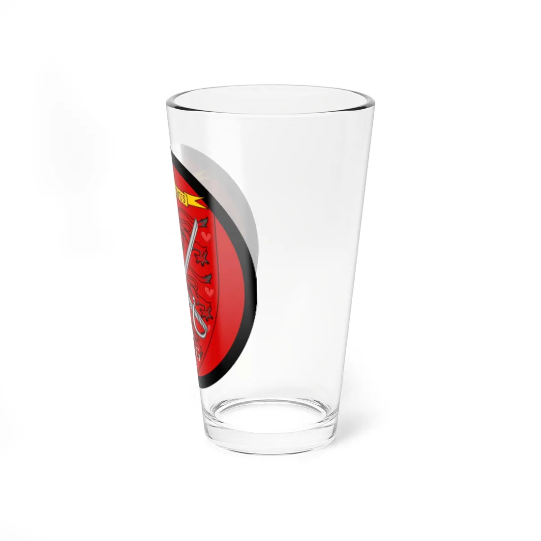 Emblem for the 1-III-LG (Denmark) (Coat of Arms) Pint Glass 16oz - Go Mug Yourself