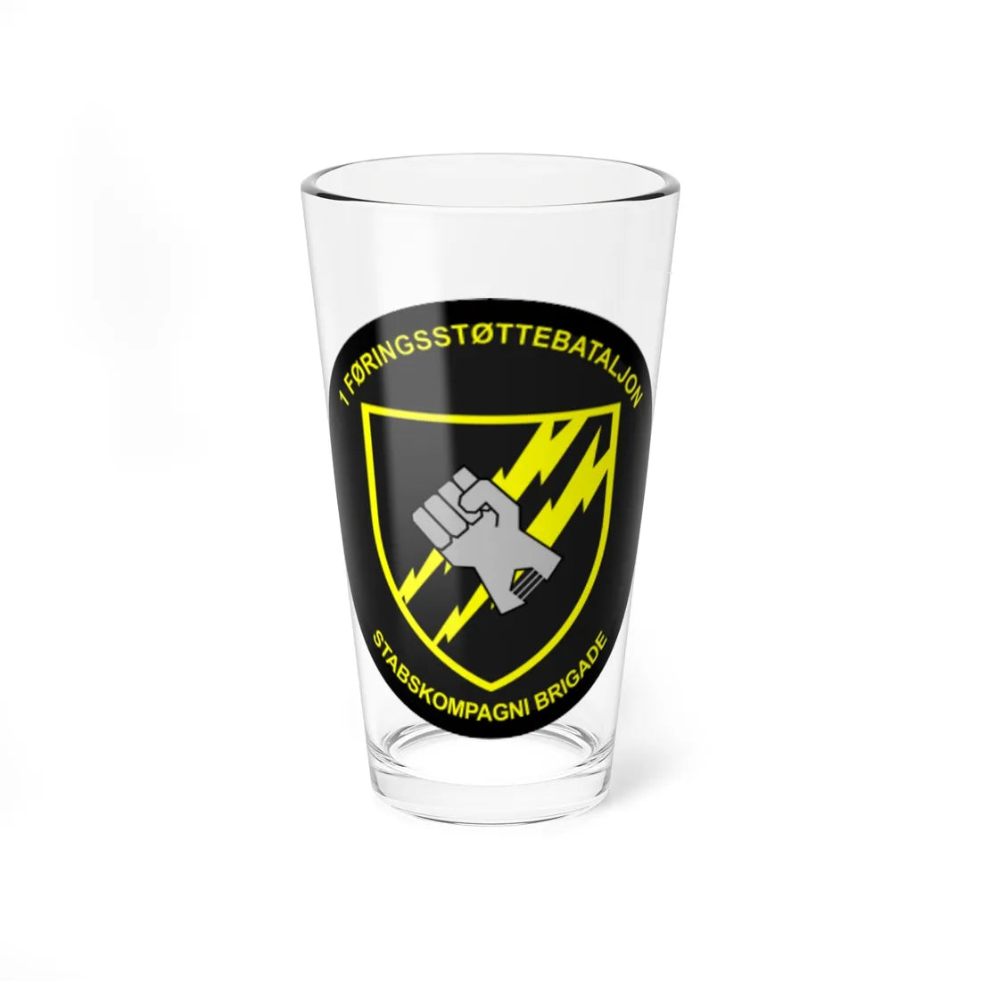 Emblem for the Danish 1 Brigade Staff (Denmark) (Coat of Arms) Pint Glass 16oz 16oz - Go Mug Yourself