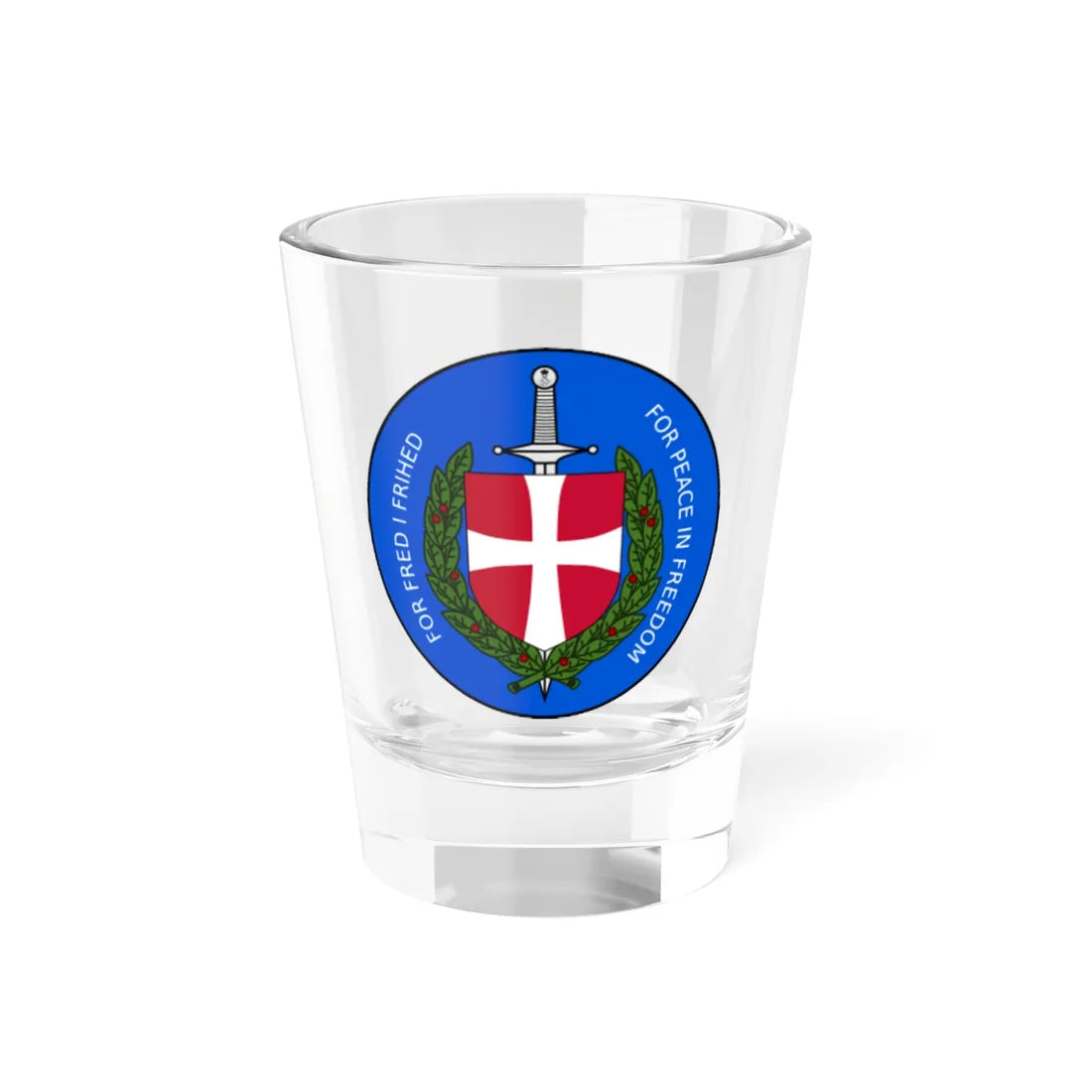 Emblem for the Danish 2 Brigade (Denmark) (Coat of Arms) Shot Glass 1.5oz 1.5oz - Go Mug Yourself