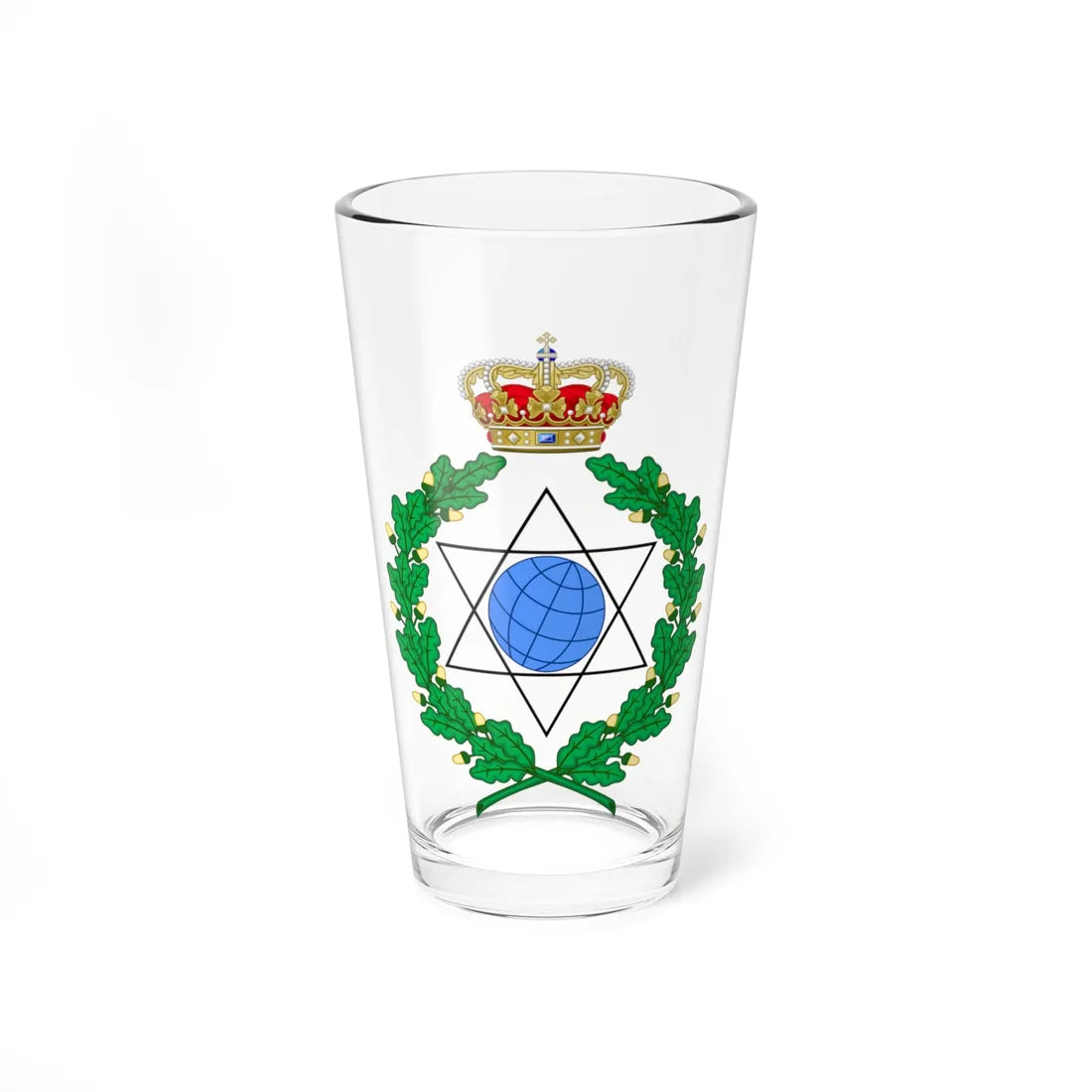 Emblem for the Danish Department of Geodetic Studies (Denmark) (Coat of Arms) Pint Glass 16oz 16oz - Go Mug Yourself