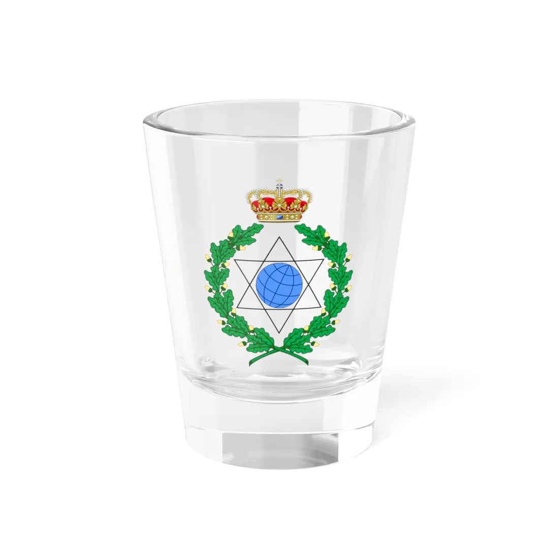 Emblem for the Danish Department of Geodetic Studies (Denmark) (Coat of Arms) Shot Glass 1.5oz 1.5oz - Go Mug Yourself