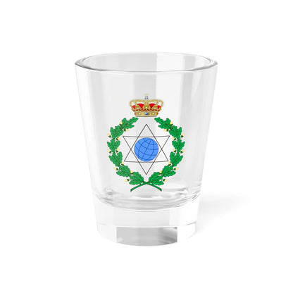Emblem for the Danish Department of Geodetic Studies (Denmark) (Coat of Arms) Shot Glass 1.5oz 1.5oz - Go Mug Yourself