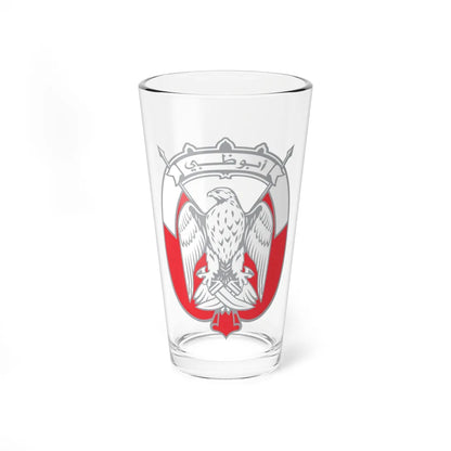 Emblem of Abu Dhabi - Silver (United Arab Emirates) (Coat of Arms) Pint Glass 16oz 16oz - Go Mug Yourself