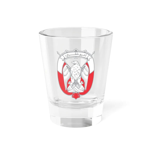 Emblem of Abu Dhabi - Silver (United Arab Emirates) (Coat of Arms) Shot Glass 1.5oz 1.5oz - Go Mug Yourself