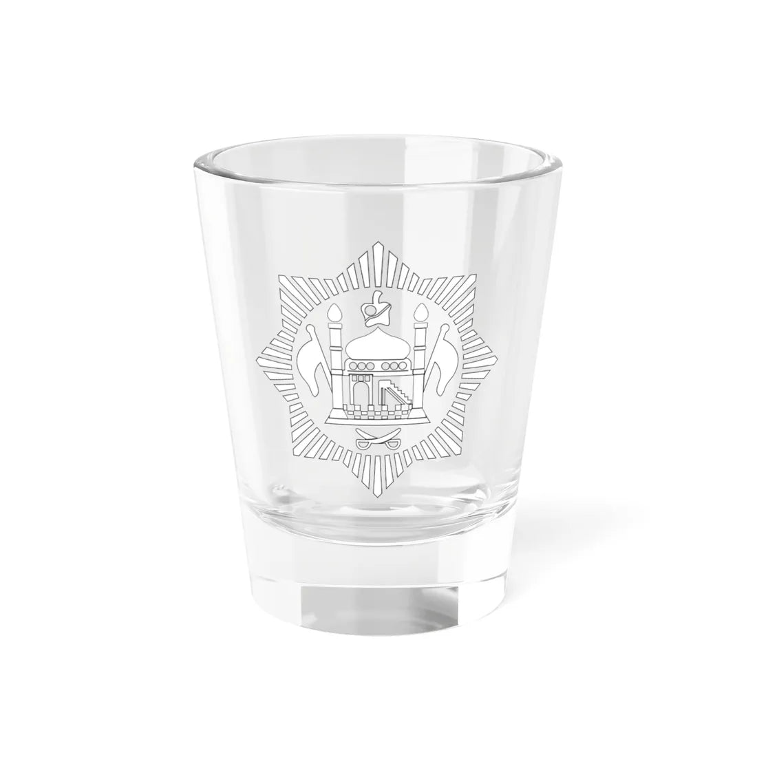 Emblem of Afghanistan 1919-1926 (Afghanistan) (Coat of Arms) Shot Glass 1.5oz 1.5oz - Go Mug Yourself