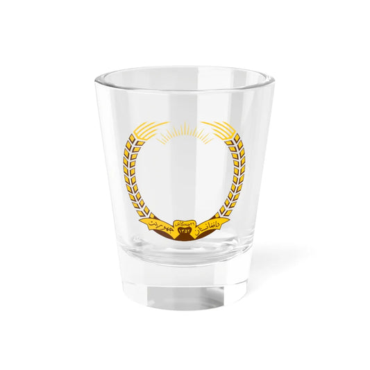 Emblem of Afghanistan 1974-1978 vers 02 (Afghanistan) (Coat of Arms) Shot Glass 1.5oz 1.5oz - Go Mug Yourself