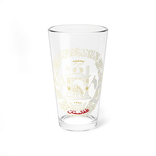 Emblem of Afghanistan present on the flag 2004-2013 (Afghanistan) (Coat of Arms) Pint Glass 16oz 16oz - Go Mug Yourself