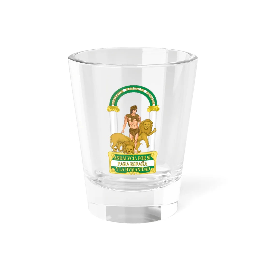 Emblem of Andalusia (Spain) (Coat of Arms) Shot Glass 1.5oz 1.5oz - Go Mug Yourself