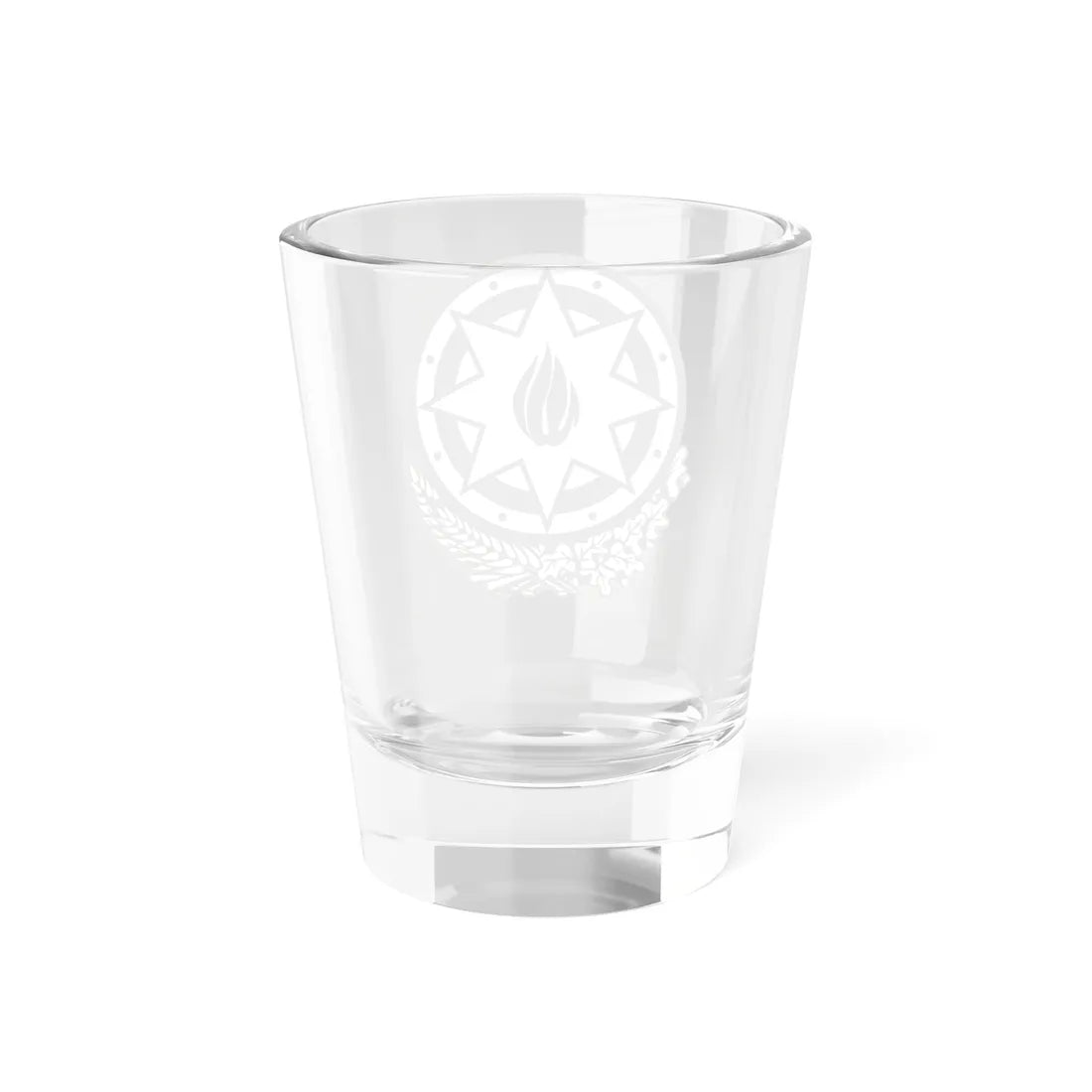 Emblem of Azerbaijan black-white (Azerbaijan) (Coat of Arms) Shot Glass 1.5oz - Go Mug Yourself