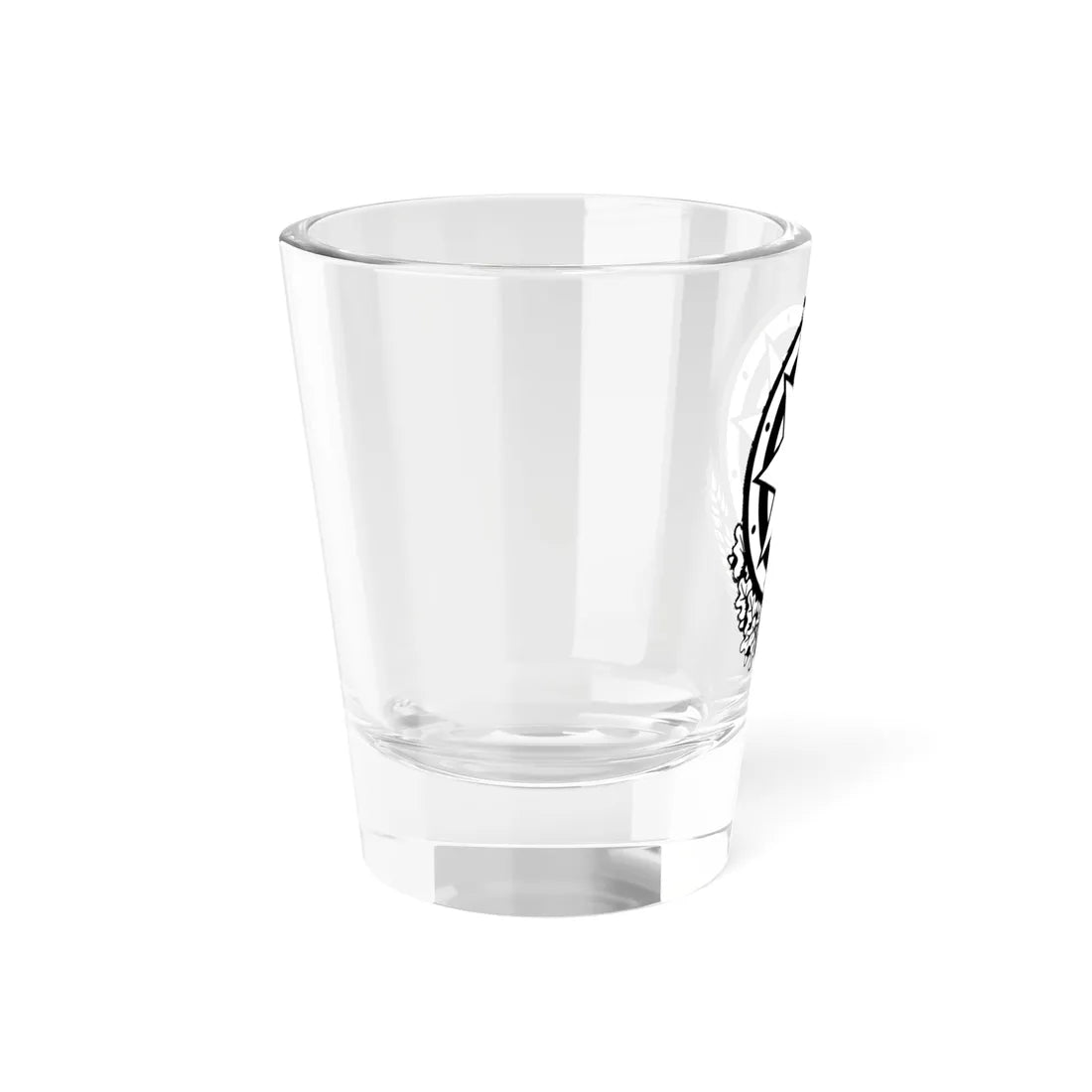 Emblem of Azerbaijan black-white (Azerbaijan) (Coat of Arms) Shot Glass 1.5oz - Go Mug Yourself