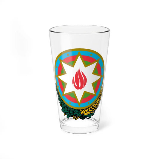 Emblem of Azerbaijan simmetric (Azerbaijan) (Coat of Arms) Pint Glass 16oz 16oz - Go Mug Yourself