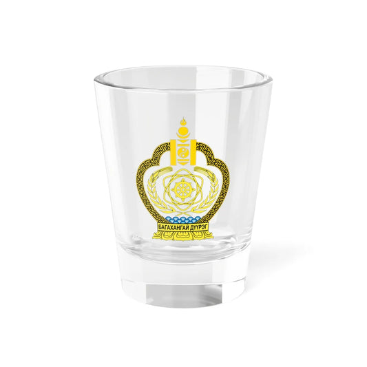 Emblem of Bagakhangai district Ulaanbaatar (Mongolia) (Coat of Arms) Shot Glass 1.5oz 1.5oz - Go Mug Yourself