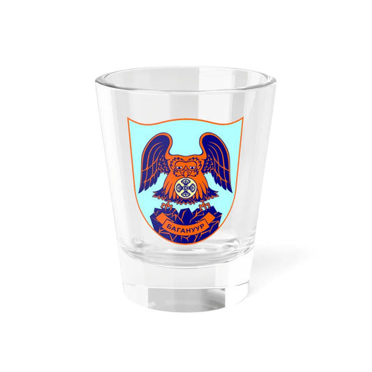 Emblem of Baganuur district Ulaanbaatar (Mongolia) (Coat of Arms) Shot Glass 1.5oz 1.5oz - Go Mug Yourself