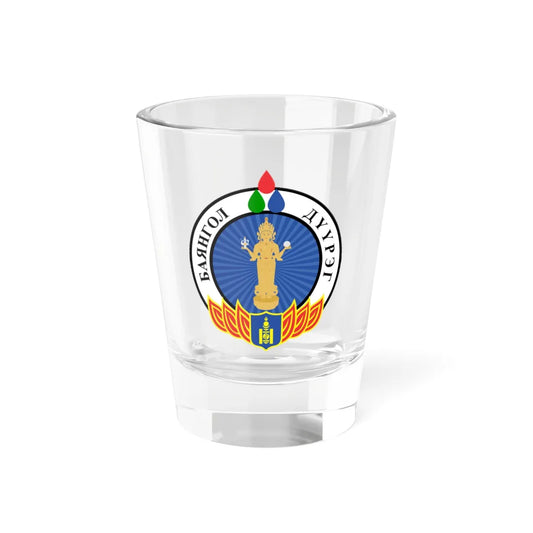 Emblem of Bayangol district Ulaanbaatar (Mongolia) (Coat of Arms) Shot Glass 1.5oz 1.5oz - Go Mug Yourself