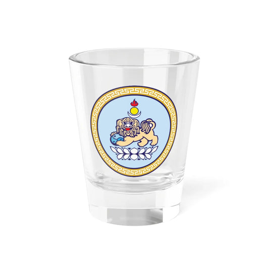 Emblem of Bayanzurkh district Ulaanbaatar (Mongolia) (Coat of Arms) Shot Glass 1.5oz 1.5oz - Go Mug Yourself