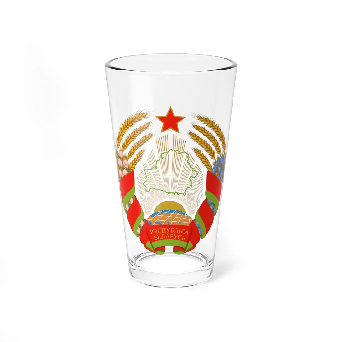 Emblem of Belarus (Belarus) (Coat of Arms) Pint Glass 16oz 16oz - Go Mug Yourself