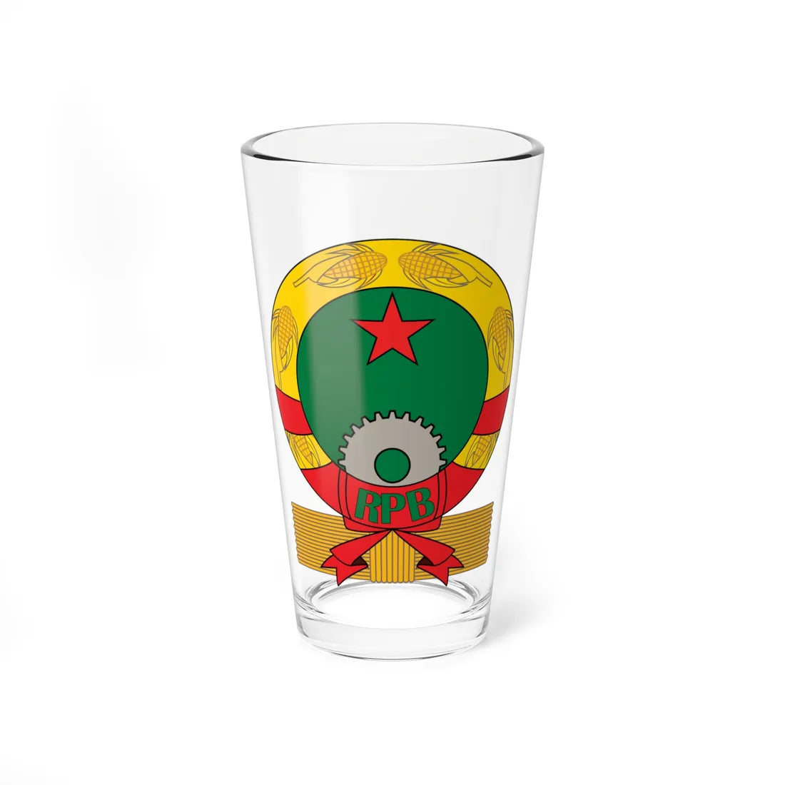 Emblem of Benin 1975-1990 (Benin) (Coat of Arms) Pint Glass 16oz 16oz - Go Mug Yourself