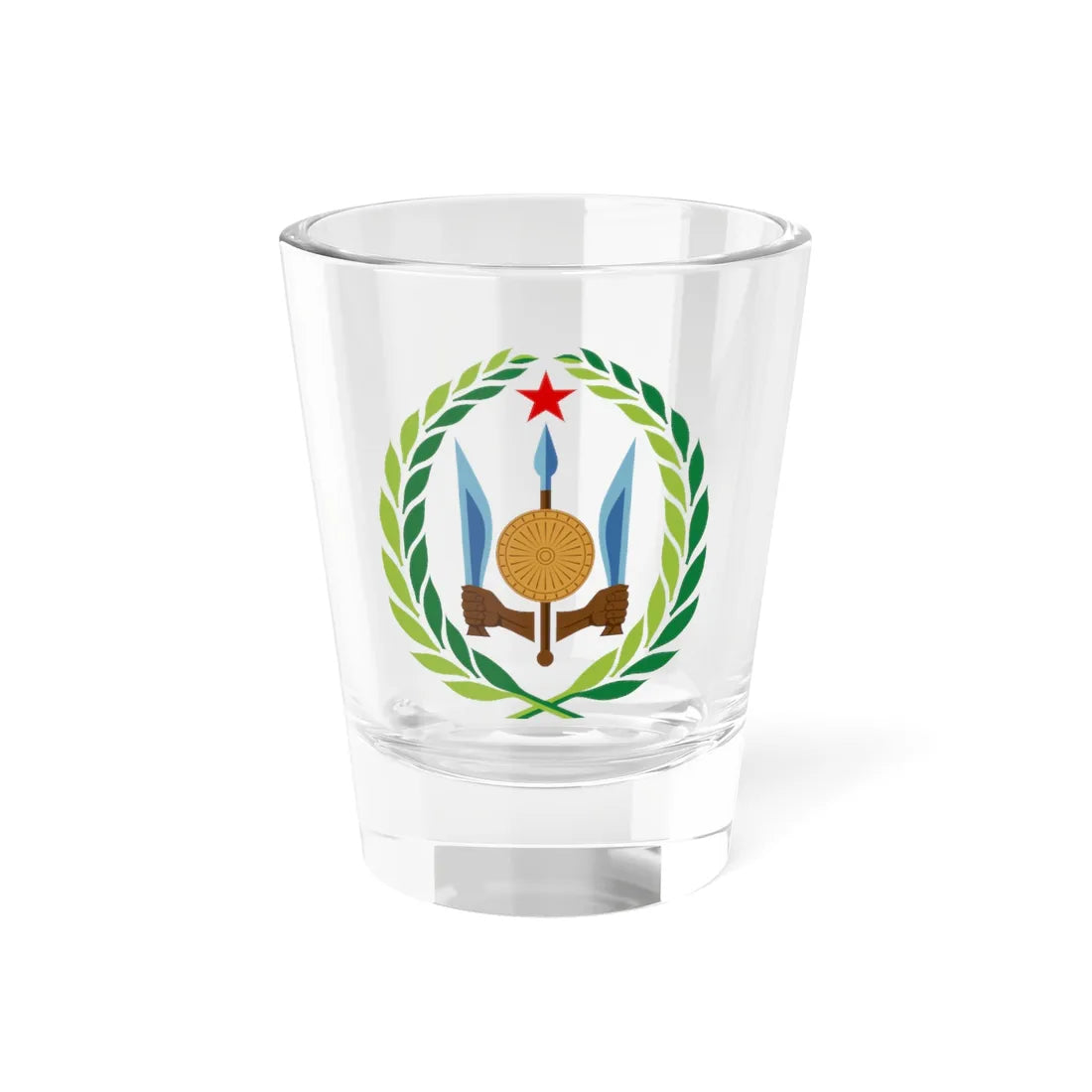 Emblem of Djibouti (Djibouti) (Coat of Arms) Shot Glass 1.5oz 1.5oz - Go Mug Yourself
