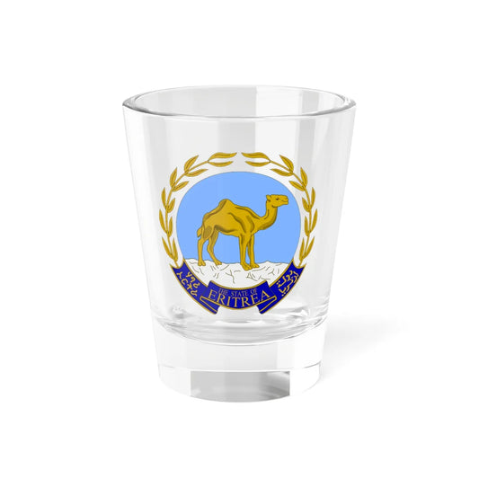 Emblem of Eritrea or argent azur bleu ciel (Spain) (Coat of Arms) Shot Glass 1.5oz 1.5oz - Go Mug Yourself