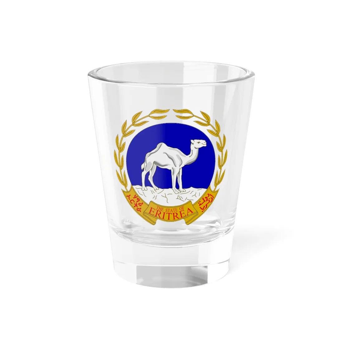 Emblem of Eritrea or azur gueules (Spain) (Coat of Arms) Shot Glass 1.5oz 1.5oz - Go Mug Yourself
