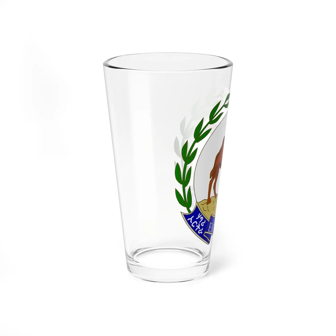 Emblem of Eritrea sinople argent naturel azur (Spain) (Coat of Arms) Pint Glass 16oz - Go Mug Yourself