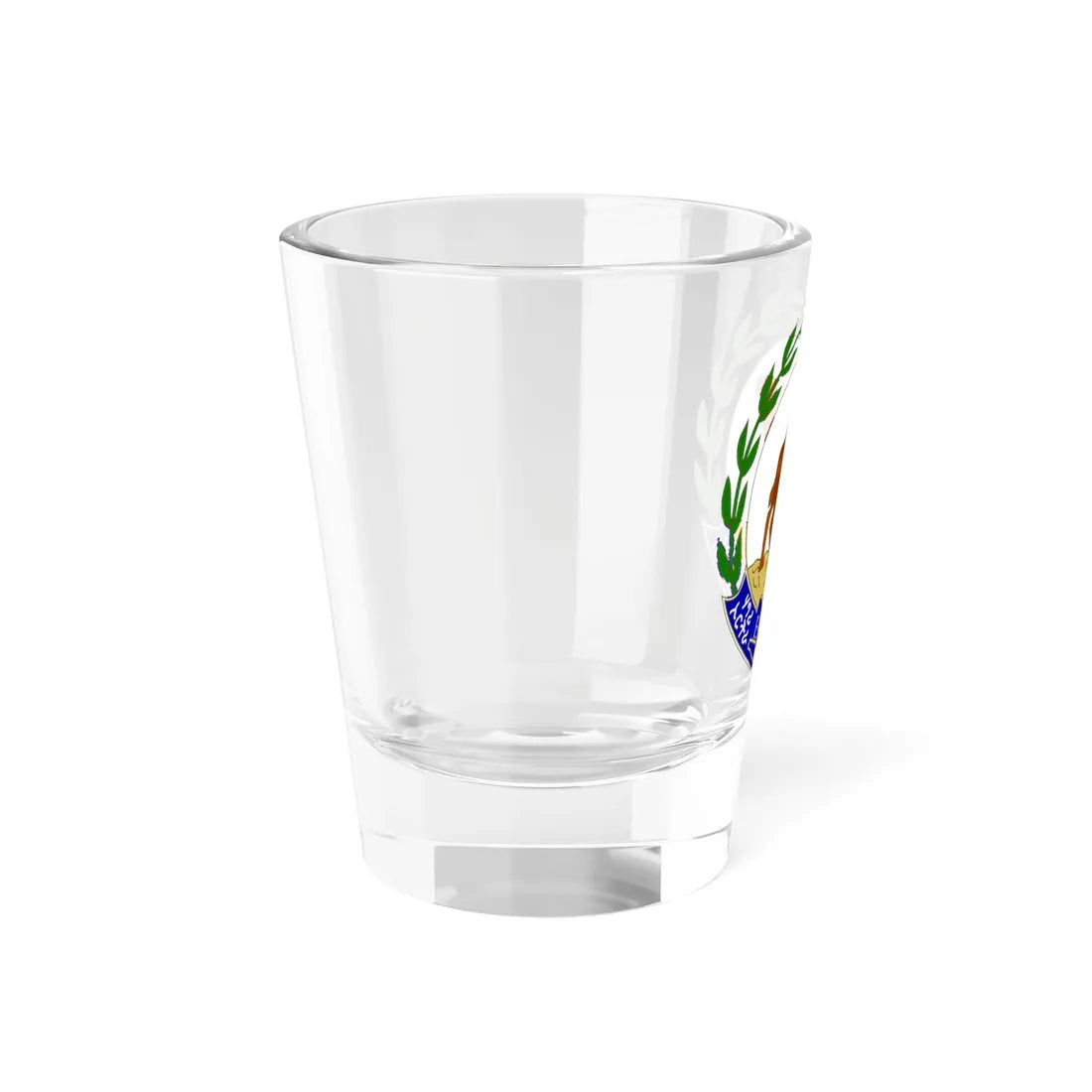 Emblem of Eritrea sinople argent naturel azur (Spain) (Coat of Arms) Shot Glass 1.5oz - Go Mug Yourself