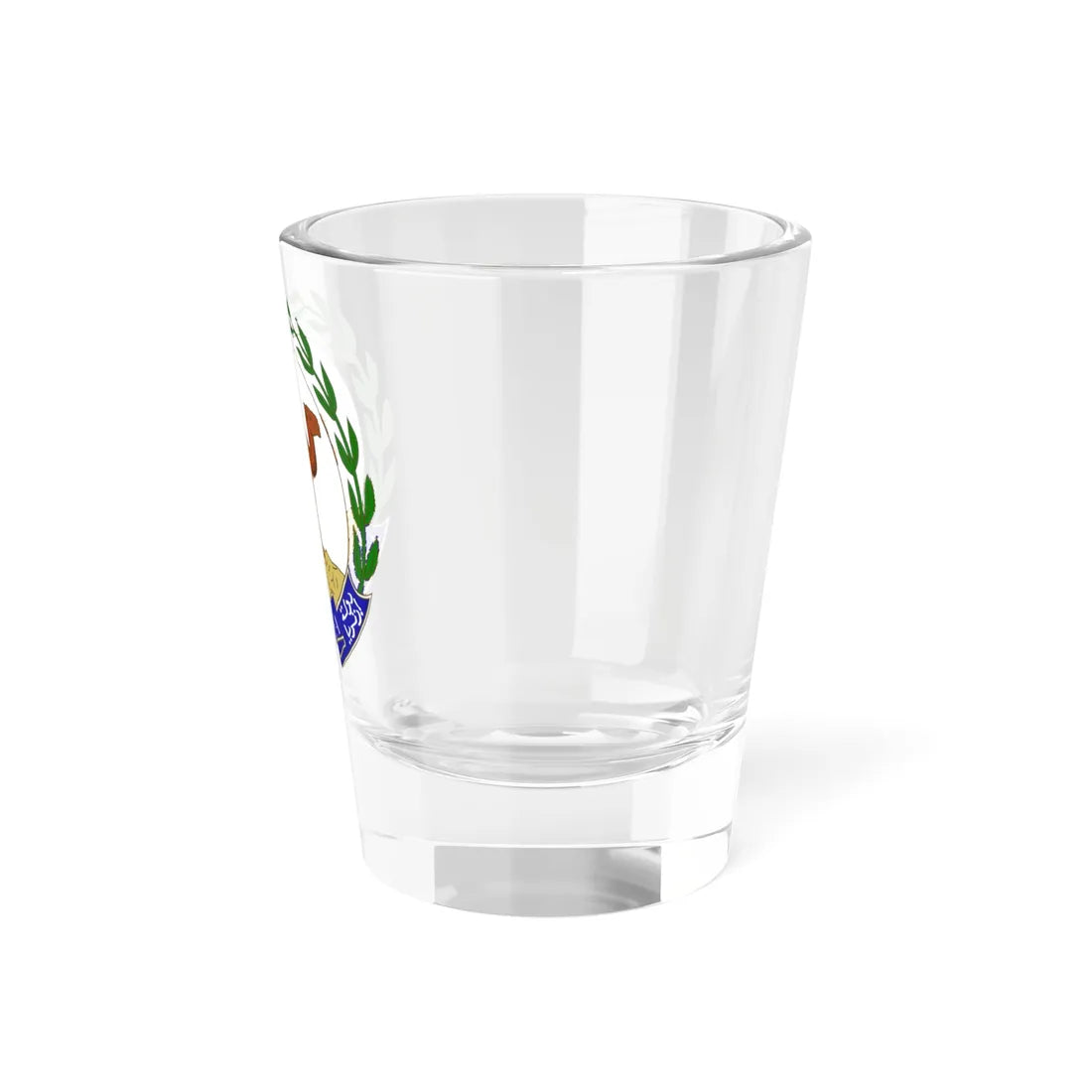 Emblem of Eritrea sinople argent naturel azur (Spain) (Coat of Arms) Shot Glass 1.5oz - Go Mug Yourself