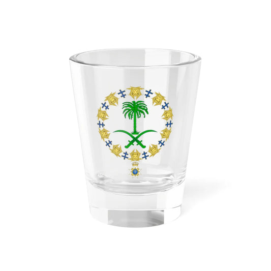 Emblem of Fahd of Saudi Arabia Order of the Seraphim (Saudi Arabia) (Coat of Arms) Shot Glass 1.5oz 1.5oz - Go Mug Yourself