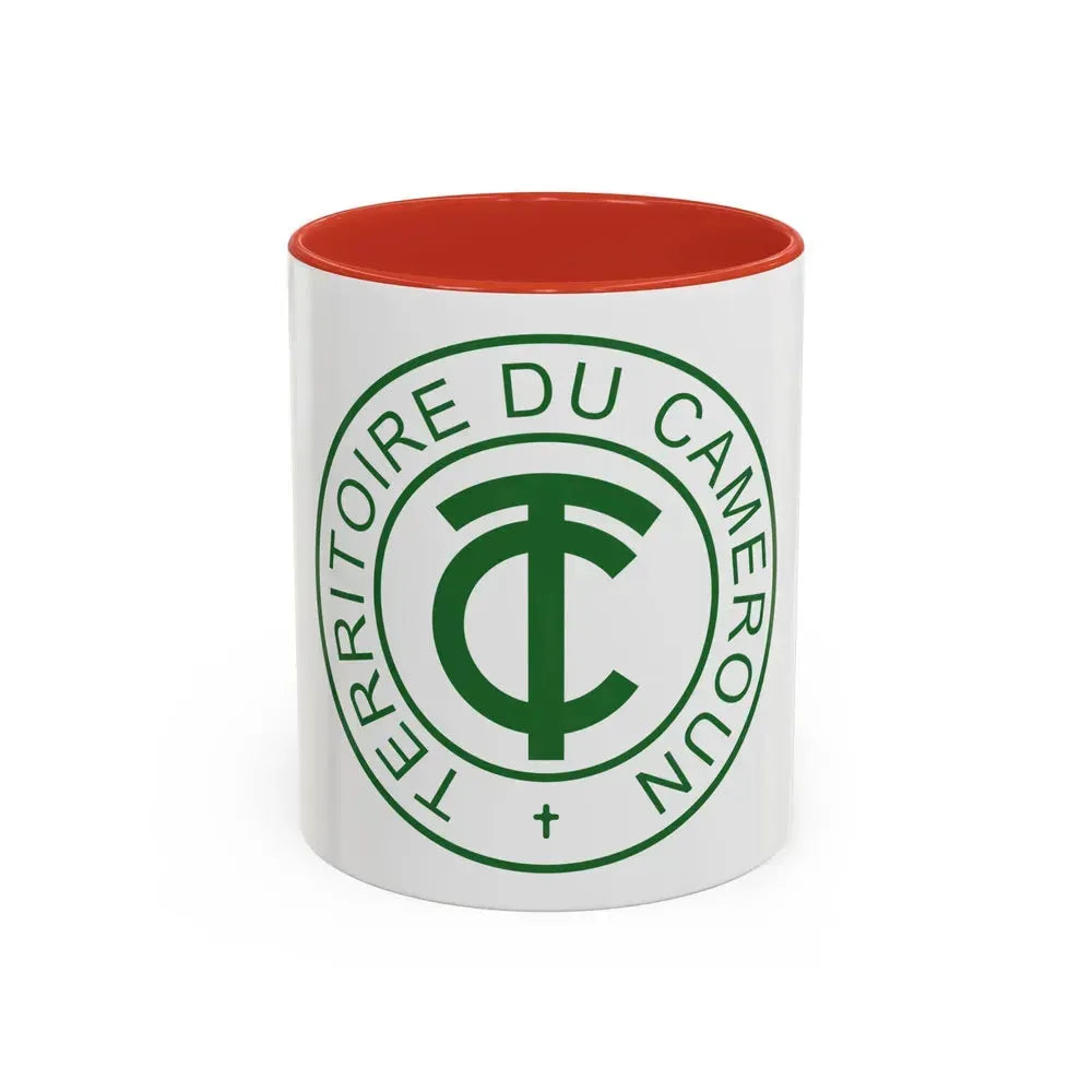 Emblem of French Cameroon - Accent Coffee Mug 11oz Red - Go Mug Yourself