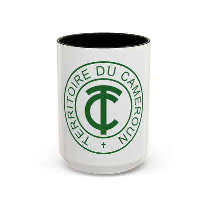 Emblem of French Cameroon - Accent Coffee Mug 15oz Black - Go Mug Yourself
