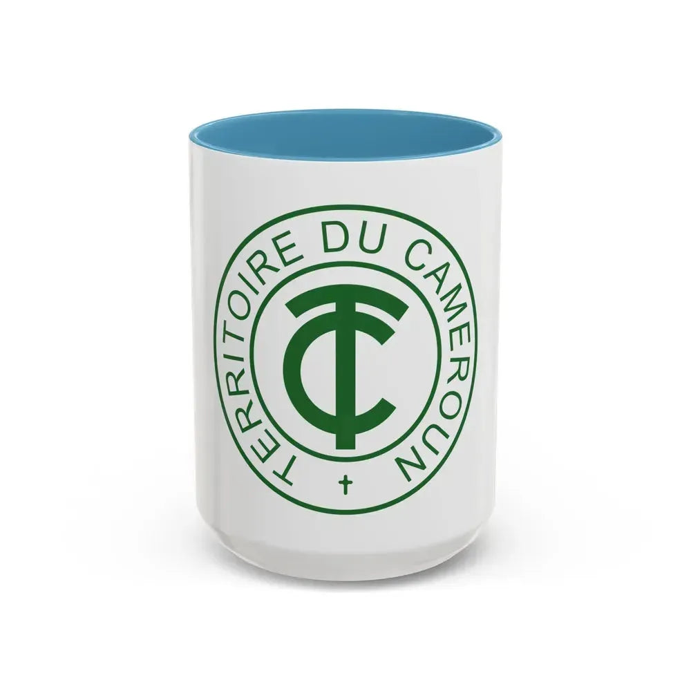 Emblem of French Cameroon - Accent Coffee Mug 15oz Light Blue - Go Mug Yourself