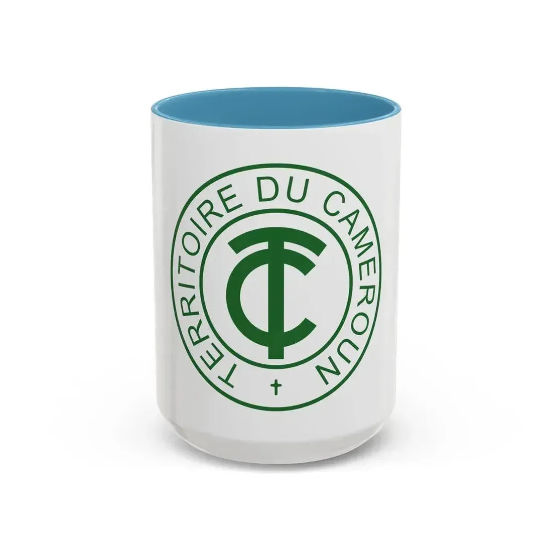 Emblem of French Cameroon - Accent Coffee Mug 15oz Light Blue - Go Mug Yourself