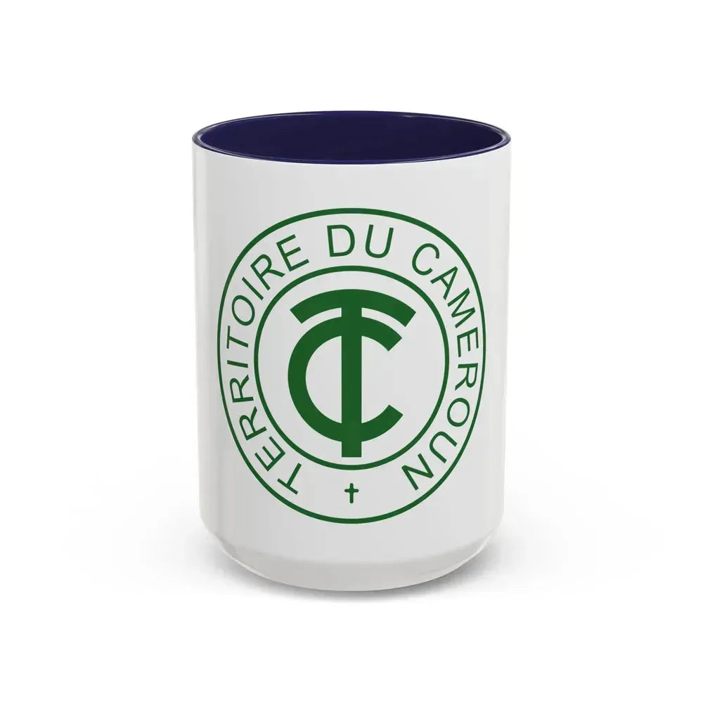 Emblem of French Cameroon - Accent Coffee Mug 15oz Navy - Go Mug Yourself