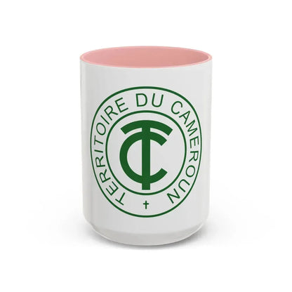 Emblem of French Cameroon - Accent Coffee Mug 15oz Pink - Go Mug Yourself