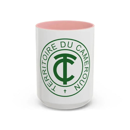 Emblem of French Cameroon - Accent Coffee Mug 15oz Pink - Go Mug Yourself