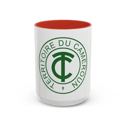 Emblem of French Cameroon - Accent Coffee Mug 15oz Red - Go Mug Yourself