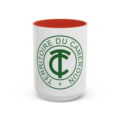 Emblem of French Cameroon - Accent Coffee Mug 15oz Red - Go Mug Yourself
