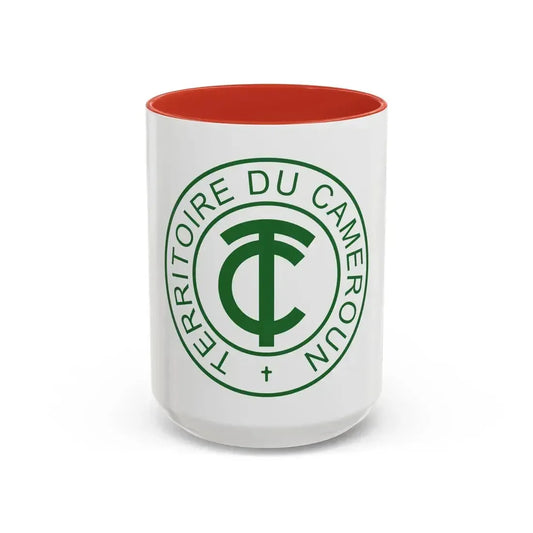 Emblem of French Cameroon - Accent Coffee Mug 15oz Red - Go Mug Yourself