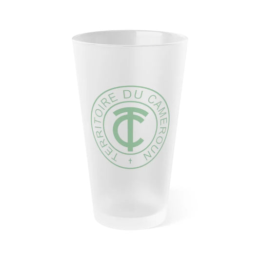 Emblem of French Cameroon - Frosted Pint Glass 16oz-16oz-Frosted-Go Mug Yourself