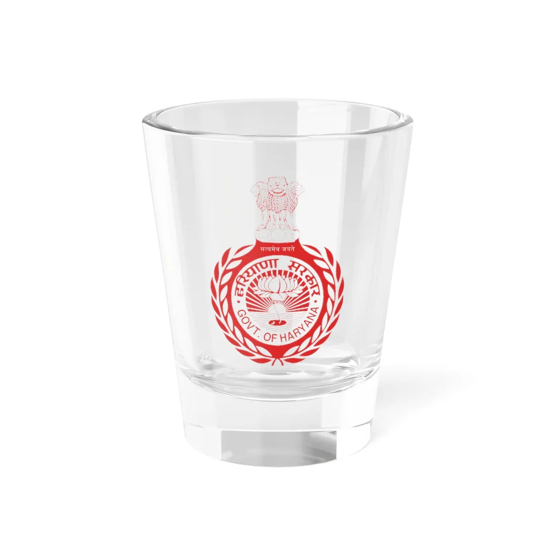 Emblem of Haryana (India) (Coat of Arms) Shot Glass 1.5oz 1.5oz - Go Mug Yourself