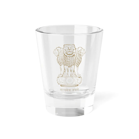 Emblem of India brown (India) (Coat of Arms) Shot Glass 1.5oz 1.5oz - Go Mug Yourself